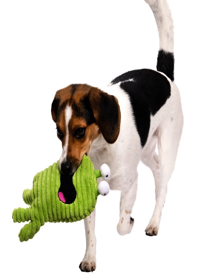 goDog PlayClean Germs Squeaky Plush Dog Toy with Odor-Eliminating Essential Oils, Chew Guard Technology - Green, Small - Image 2